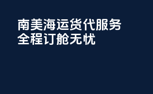 南美海运货代服务，全程订舱无忧