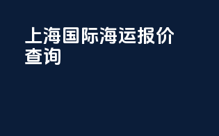上海国际海运报价查询