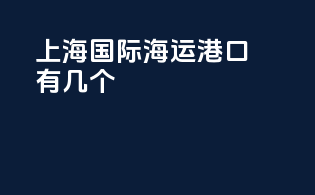 上海国际海运港口有几个