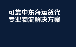 可靠中东海运货代，专业onestop物流解决方案