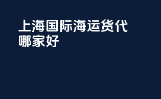 上海国际海运货代哪家好