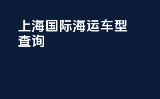 上海国际海运车型查询