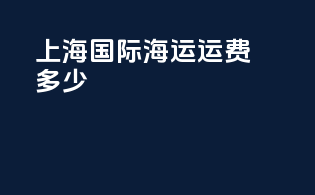 上海国际海运运费多少