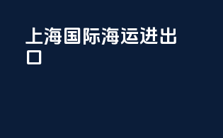 上海国际海运进出口