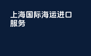 上海国际海运进口服务
