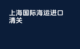 上海国际海运进口清关