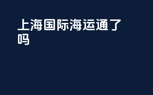 上海国际海运通了吗