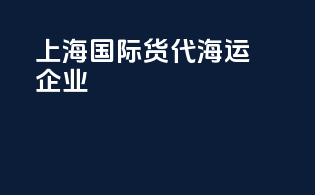 上海国际货代海运企业