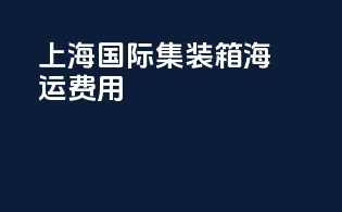 上海国际集装箱海运费用