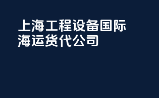 上海工程设备国际海运货代公司