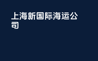 上海新国际海运公司