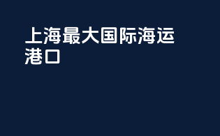 上海最大国际海运港口