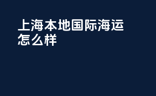 上海本地国际海运怎么样