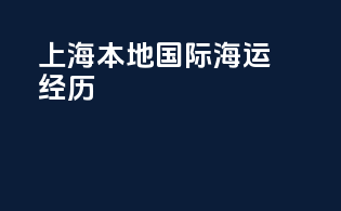 上海本地国际海运经历