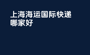 上海海运国际快递哪家好