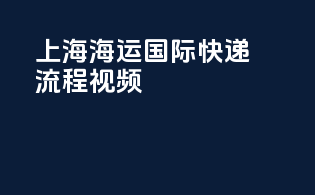 上海海运国际快递流程视频