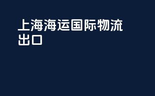 上海海运国际物流出口