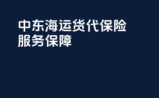 中东海运货代保险服务保障
