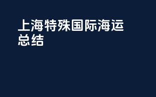 上海特殊国际海运总结