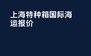 上海特种箱国际海运报价