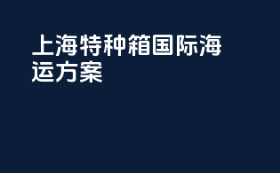 上海特种箱国际海运方案