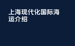 上海现代化国际海运介绍