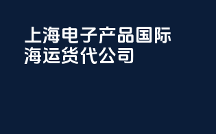 上海电子产品国际海运货代公司