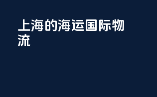 上海的海运国际物流