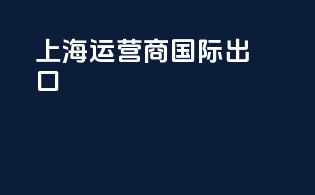 上海运营商国际出口
