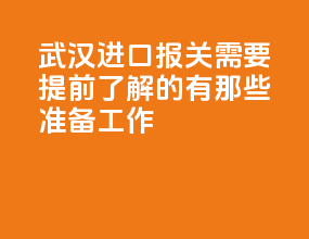 武汉进口报关需要提前了解的有那些准备工作？