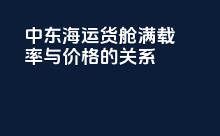 中东海运货舱满载率与价格的关系