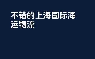 不错的上海国际海运物流