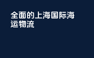全面的上海国际海运物流