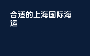 合适的上海国际海运