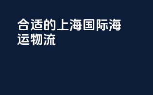 合适的上海国际海运物流