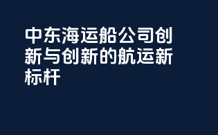 中东海运船公司：创新与创新的航运新标杆