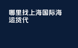 哪里找上海国际海运货代