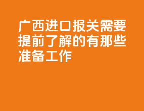 广西进口报关需要提前了解的有那些准备工作？