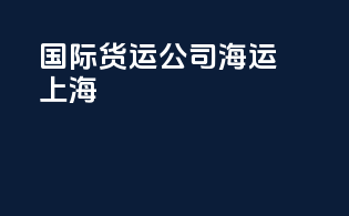 国际货运公司海运上海