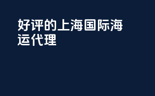 好评的上海国际海运代理