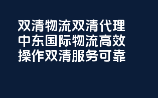 双清物流双清代理，中东国际物流高效操作，双清服务可靠
