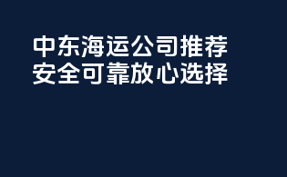 中东海运公司推荐：安全可靠，放心选择