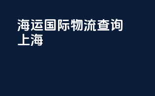 海运国际物流查询上海