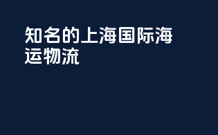 知名的上海国际海运物流