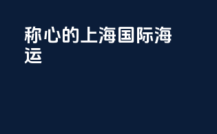 称心的上海国际海运
