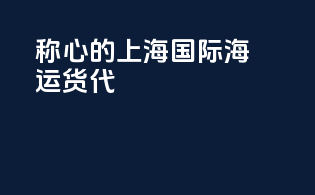 称心的上海国际海运货代