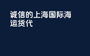 诚信的上海国际海运货代
