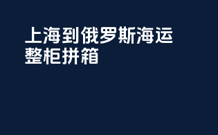 上海到俄罗斯海运整柜拼箱