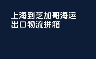 上海到芝加哥海运出口物流拼箱
