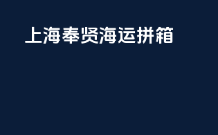 上海奉贤海运拼箱